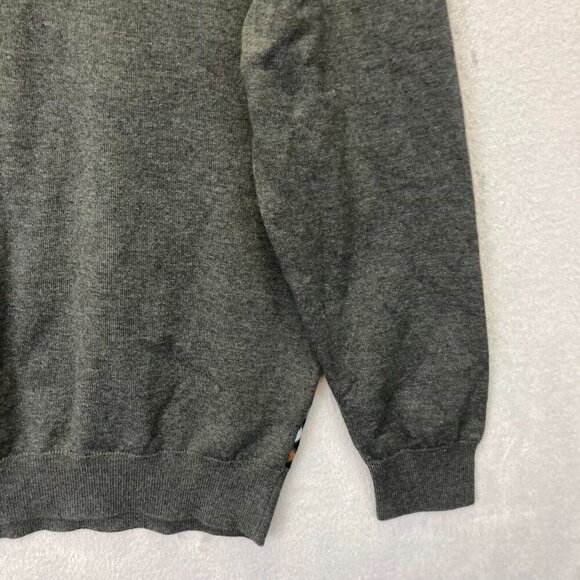 Luchiano Visconti Lattice Sweater Mens Large Crew Geometric Retro Gray Orange - Picture 11 of 13